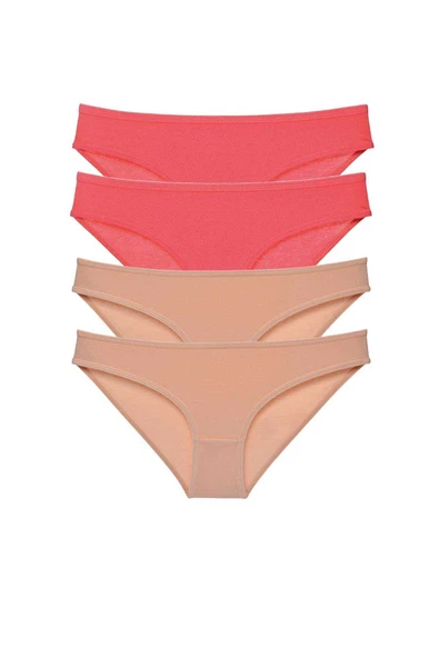 4 adet Süper Eko Set Likralı Kadın Slip Külot Fuşya Ten ürün görseli 1