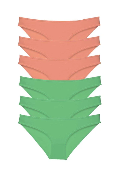 6 adet Eko Set Likralı Kadın Slip Külot Pudra Fuşya ürün görseli 1