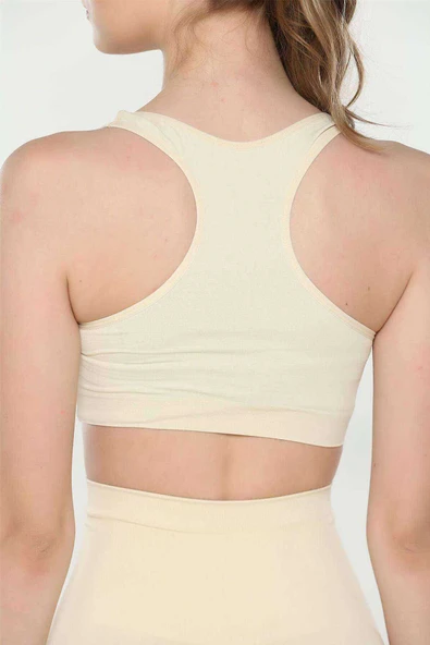 Elite Life Geniş Askılı Kadın Destekli Sporcu Büstiyer Ten Sütyen 777 - Resim 2