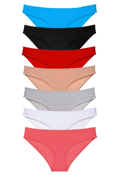 7 adet Süper Eko Set Likralı Kadın Slip Külot Set 3