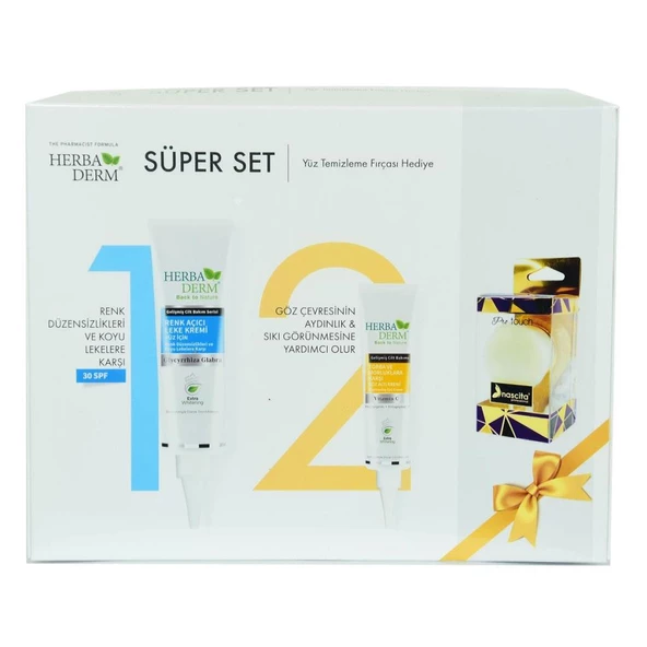 Herbaderm Süper Set Renk Açıcı Leke Kremi 55ML Göz Altı Kremi 15ML