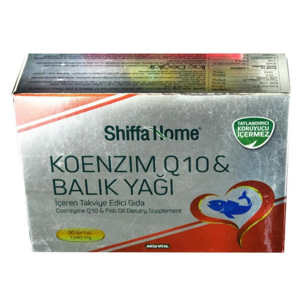 Shiffa Home Koenzim Q10 & Balık Yağı Yumuşak Jel 1340 Mg x 30 Kapsül