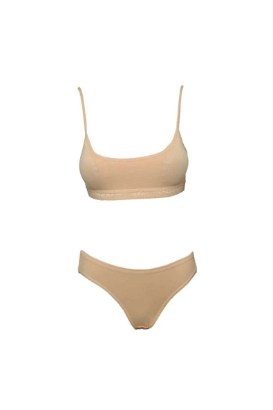 Pedli İp Askılı Yarım Atlet Büstiyer Külot Takım Ten Rengi ürün görseli 1
