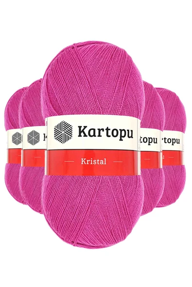 5 Adet Kristal Çift Katlı El Örgü Lif İpi Fuşya K440 ürün görseli 1