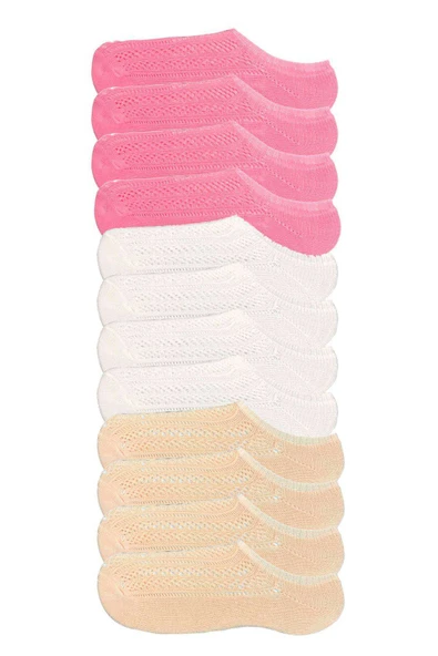 12 Adet Kadın Sneaker Dantelli File Pamuklu Yumuşak Çorap ürün görseli 1