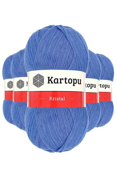 5 Adet Kristal Çift Katlı El Örgü Lif İpi Koyu Mavi K535 ürün görseli 1