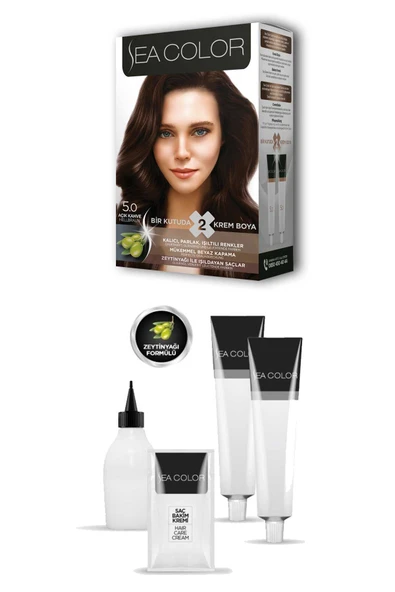 2X2 Tüp Krem Saç Boyası Seti Açık Kahve No:5.0 - 2
