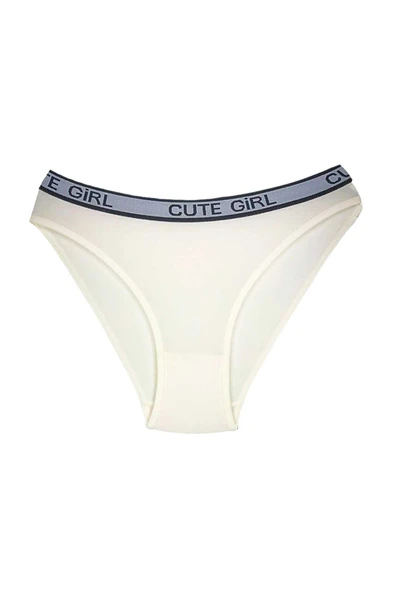 10 Adet Beli Yazılı Pamuklu Kalın Lastik Kadın Slip Külot - 2