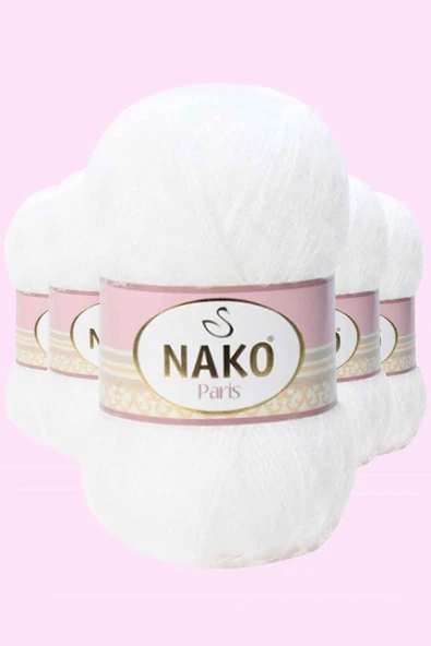 5 Adet Paris El Örgü ipi Yünü Beyaz 208 ürün görseli 1