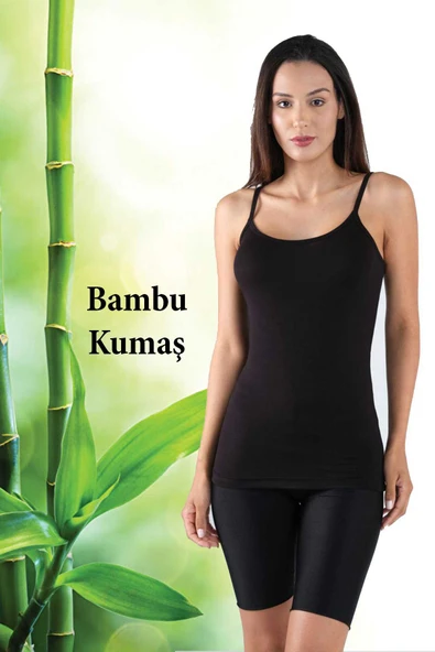 Bambu Kadın Askılı Atlet Beyaz - 3