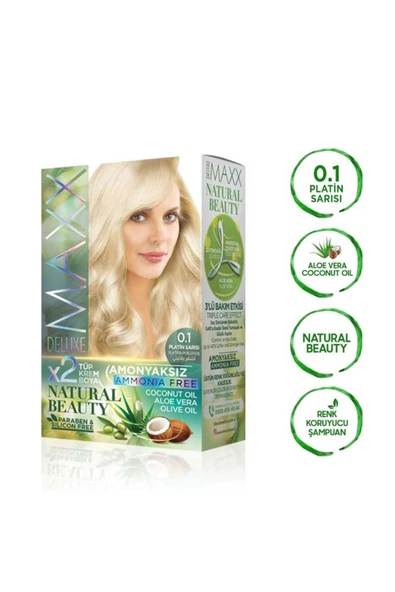 2 Paket Natural Beauty Amonyaksız Saç Boyası 0.1 Platin Sarısı - 4