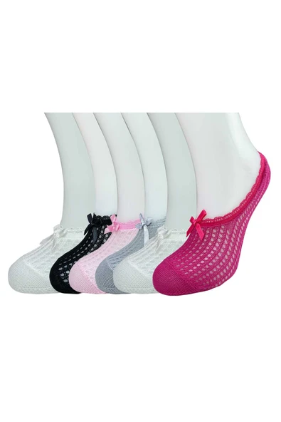 6 Adet Fiyonklu File Kadın Babet Çorap ürün görseli 1