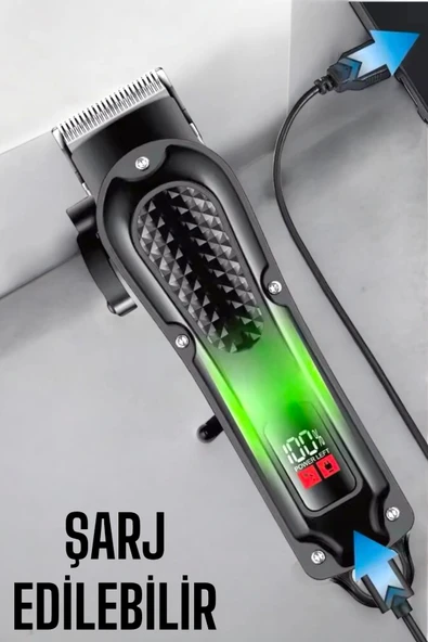 Suya Dayanıklı Tıraş Makinesi Keskin Bıçaklı Dijital Göstergeli Şarjlı - 5