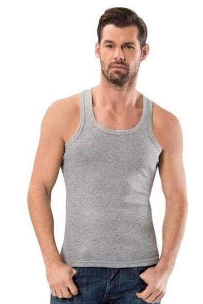 Kalın Askılı Klasik Erkek Atlet Gri - 1151A - 1