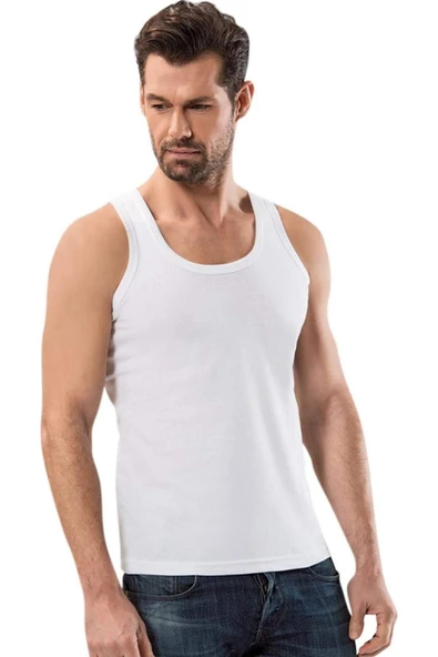 Kalın Askılı Klasik Erkek Atlet Beyaz - 1151A - 1