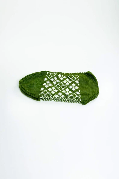 2 Çift El Örgüsü Kışlık Şık Kadın Yün Patik Set 9 - Resim 4