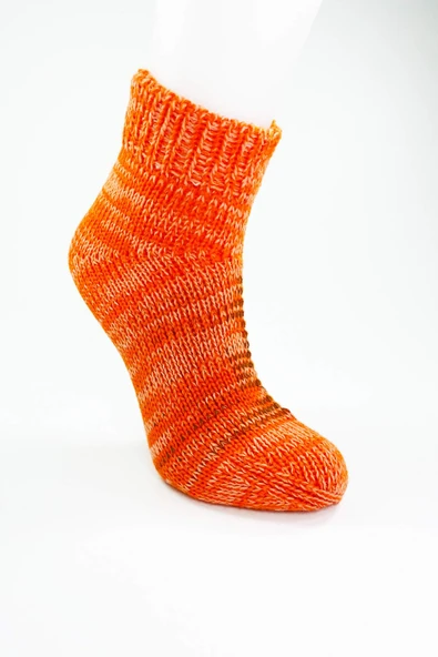 2 Çift El Örgüsü Kışlık Şık Kadın Yün Patik Set 13 - Resim 5