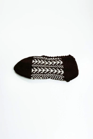 2 Çift El Örgüsü Kışlık Şık Kadın Yün Patik Set 11 - Resim 3