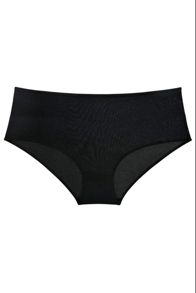 3 Adet Kadın Yüksek Bel Bato Külot Siyah Ten Pudra - Resim 4