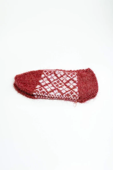 2 Çift El Örgüsü Kışlık Şık Kadın Yün Patik Set 3 - Resim 2