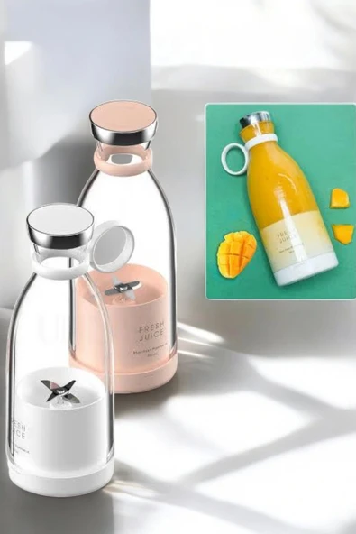 Bardak Blender Smoothie Meyve Sıkacağı Şarjlı Cam Taşınabilir - 5