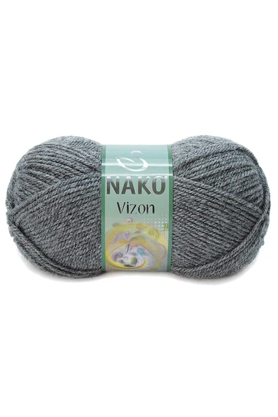 5 Adet Vizon Premium Akrilik El Örgü İpi Yünü Renk No:193 Loş Gri - Resim 2