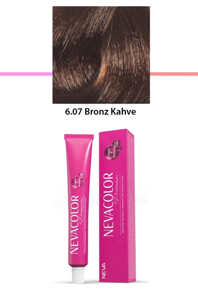 Premium 6.07 Bronz Kahve - Kalıcı Krem Saç Boyası 50 g Tüp