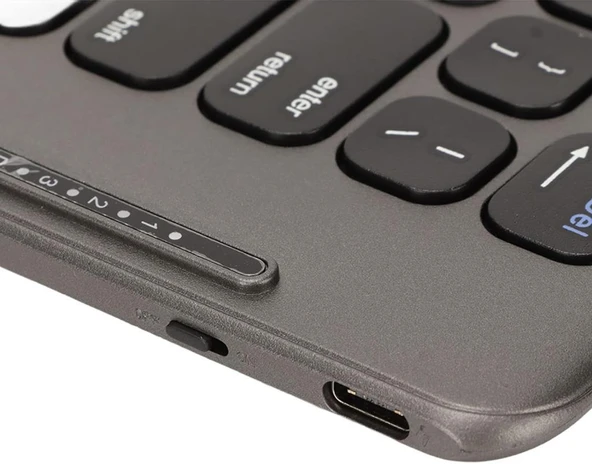 Concord Range HS 7" Uyumlu Kablosuz Bluetooth Şarj Edilebilir Katlanabilir Taşınabilir Klavye - 8