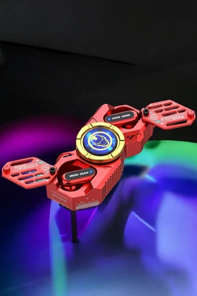Kırmızı Kablosuz Bluetooth Kulaklık Stres Çarklı Oyuncu Kulaklığı - 3