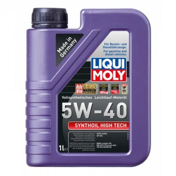 Liqui Moly Synthoil High Tech Tam Sentetik 5w40 Motor Yağı 1 Lt. 1855