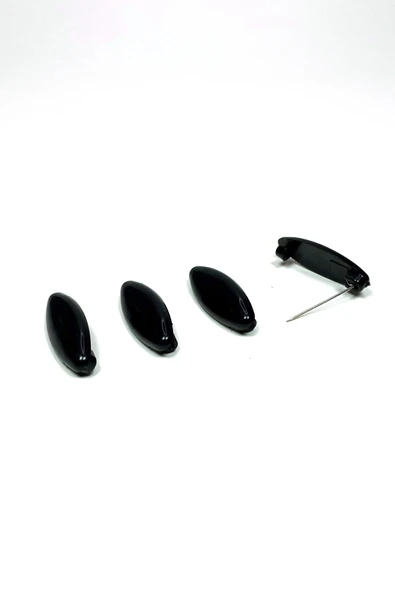 4 Adet Plastik Çengelli Eşarp Ve Şal İğnesi Siyah 4 cm - Resim 2