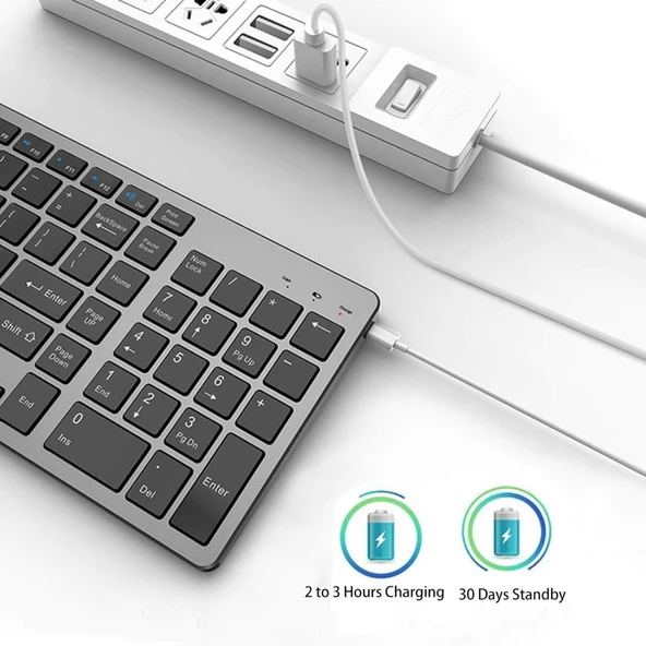 Hiking P15 Tablet 10.1" Kablosuz Bluetooth Şarj Edilebilir Sessiz Klavye Mouse Seti - 3