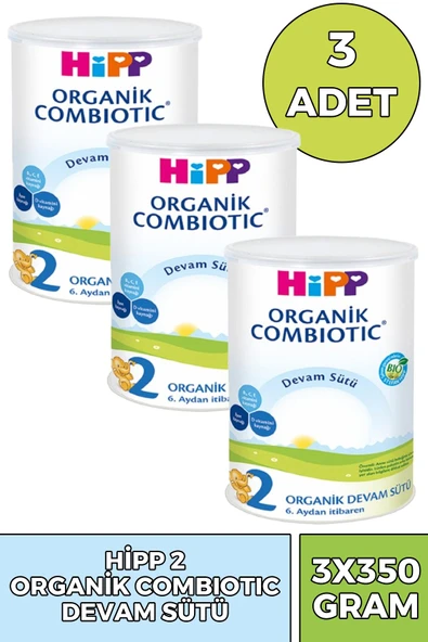 Hipp 2 Organik Combiotik Devam Sütü 350 gr 3 Adet ürün görseli