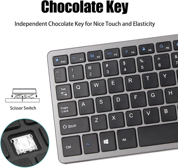 Hiking P15 Tablet 10.1" Kablosuz Bluetooth Şarj Edilebilir Sessiz Klavye Mouse Seti - 2