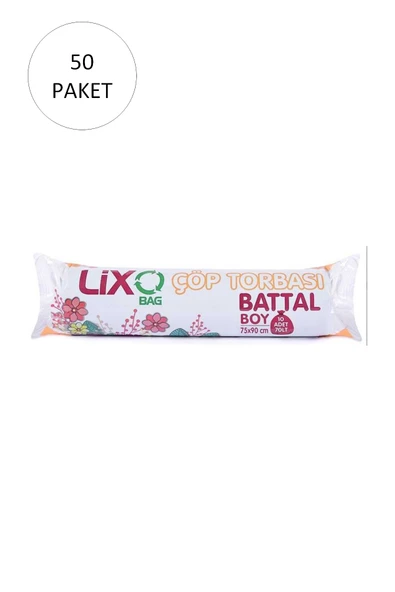 Battal Boy Çöp Torbası 75 x 90 cm 10 Lu Rulo x 50 Paket = 500 Adet (Mavi) ürün görseli 1