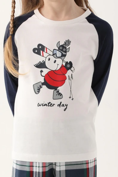Arnetta 2600 Garson Winter Day Kız Çocuk Uzun Kol Pijama Takım - Resim 4
