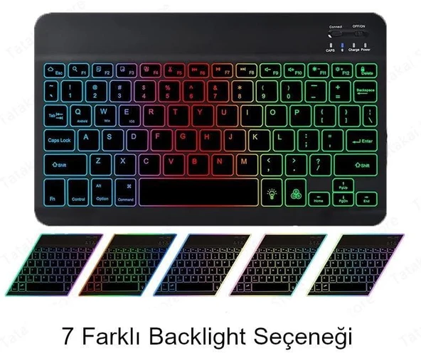 TCL NXTPAPER 11 10.95" Uyumlu Kablosuz Bluetooth Şarjlı Rgp 7 Renk Işıklı Klavye - 2