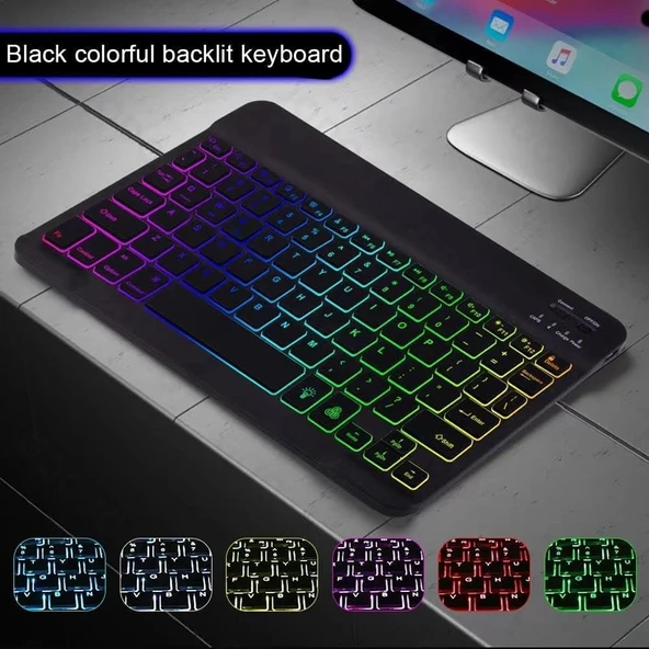 TCL NXTPAPER 11 10.95" Uyumlu Kablosuz Bluetooth Şarjlı Rgp 7 Renk Işıklı Klavye - 7