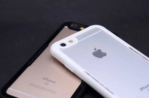 iPhone 6 Kılıf Kenarları Silikon Arka Kısım Temperli Cam Craft Kılıf - Resim 8