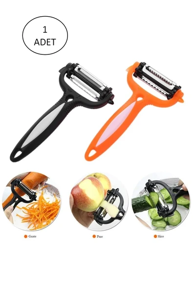 Renkli Saplı 3 Başlı Çelik Soyacak - Soyucu ürün görseli 1