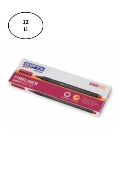 Gıpta Fineliner Ince Keçe Uçlu Kalem 0,4 Mm Karton Kutu Üçgen Lacivert (12 Li Paket) - 2