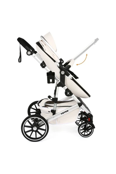 ultra Lüx Capsule Egg Travel Sistem Bebek Arabası Beyaz Silver - Resim 7