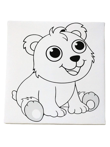 Hayal Sepeti SEVİMLİ AYICIK Resimli Tuval 20 X 20 6lı boya, fırça Boyama seti - 2