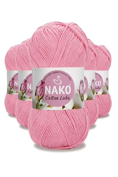 5 Adet Cotton LüYelek Tunik Kazak Bluz Hırka İpi Yünü Pembe 97549