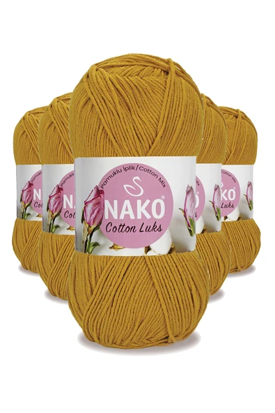 5 Adet Cotton LüYelek Tunik Kazak Bluz Hırka İpi Yünü Hardal 97555