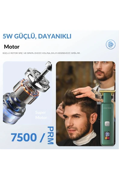 Turbo serisi dijital şarj göstergeli pro saç sakal vucut kıl kesme makinesi - 6