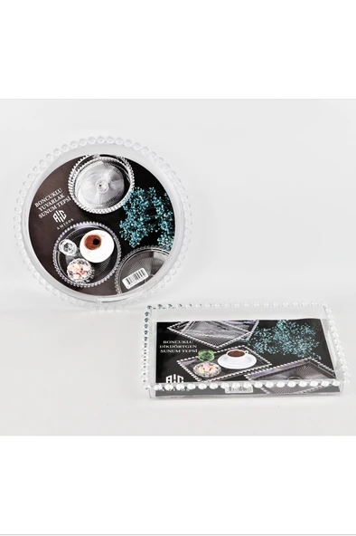 Sunum Tepsisi Boncuklu Yuvarlak AMS-001 ürün görseli 1