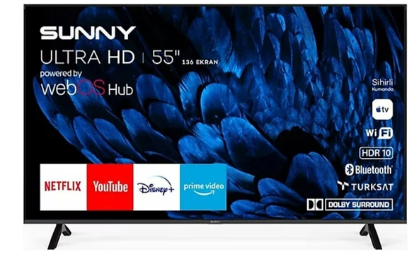 Sunny SN55UAL253-0276 4K Ultra HD 55" 140 Ekran Uydu Alıcılı webOS Smart LED TV