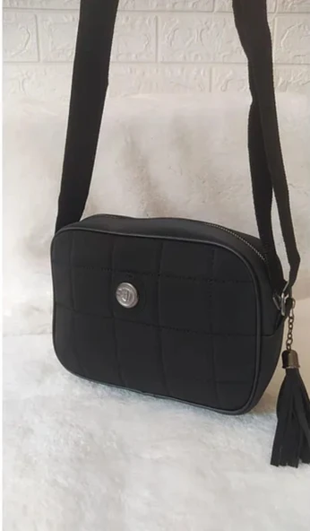 KADIN KAPİTONE OMUZ VE ÇAPRAZ SİYAH ÇANTA - 2