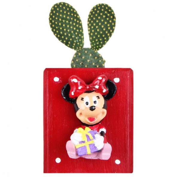 Minnie Mouse Puantiye Desenli Saksı Kırmızı